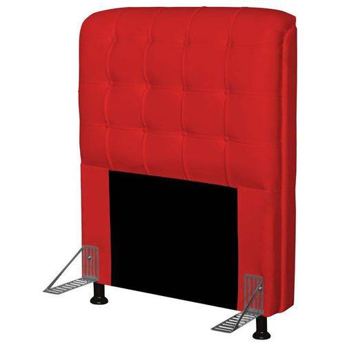 Cabeceira para Cama Box Solteiro 0,90 Cm Califórnia Corino Vermelho- JS Móveis