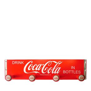 Cabideiro de Madeira Retangular Coca-Cola