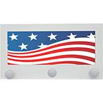 Cabideiro de Parede Flag United States 3 Ganchos Branco - Kapos