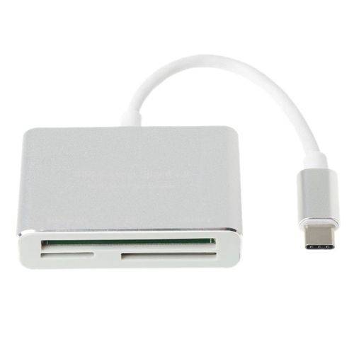 Cabo Adaptador USB-c 3.1 Tipo C Leitor Cartão Sdxc Tf Cf Microsd 3in1