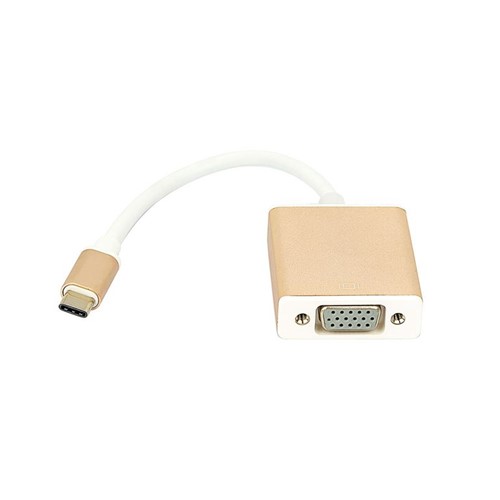 Cabo Adaptador USB Tipo C 3.1 para VGA - Macbook USB-c - 1080p Dourado