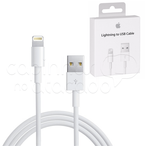 Cabo Carregador USB para Apple IPhone 5 e 6 - LIGHTNING 1ª Linha IPhone 5 / 6 / 7 / 8 e X - 1 Metro