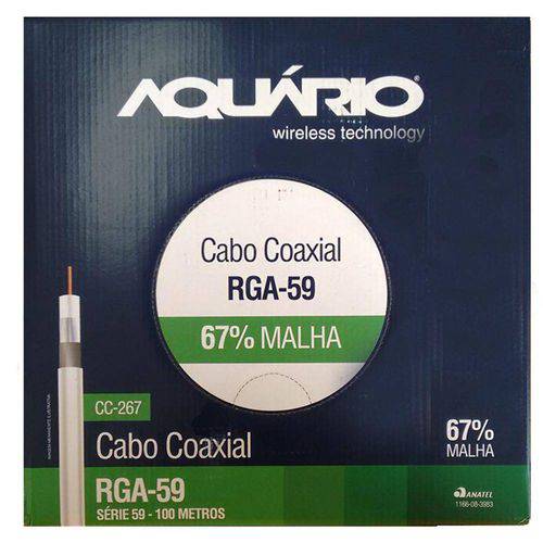 Cabo Coaxial Aquario Rga-59 67% Cc-267 (100 Metros)