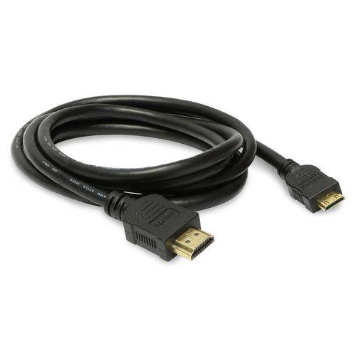 Cabo com Conector HDMI 1.4v X Mini HDMI 3D Ready de 1,8 Metro com Ethernet - HTC1018 Preto
