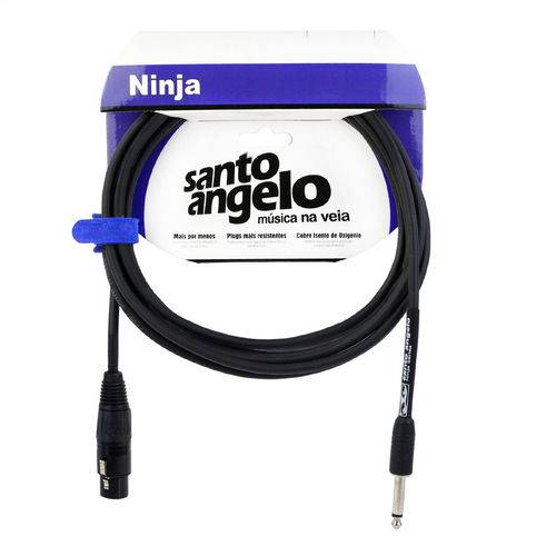 Cabo de Microfone Ligação Desbalanceada Ninja Hg P10 X Xlr Fêmea 10ft 3.05 Metros,bitola 2x 0,20mm²/24awg - Santo Angelo
