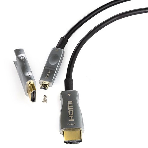Cabo 2 em 1 HDMI 2.0, 4K, Fibra Óptica - Ponta Desmontável 10 METROS