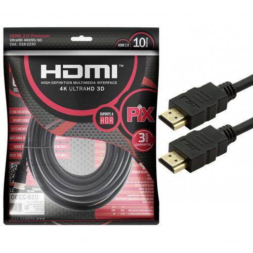 Cabo HDMI 2.0 10 Metros 4K UltraHD 19 Pinos - ChipSCE - 018-2230