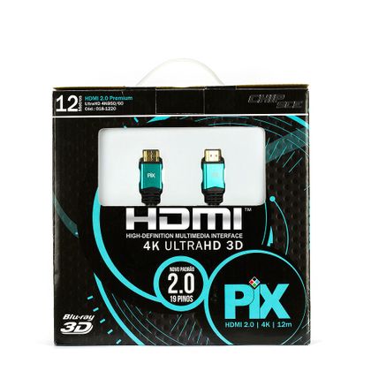 Cabo HDMI 2.0 - 4K, Ultra HD, 3D, 19 Pinos - 12 Metros