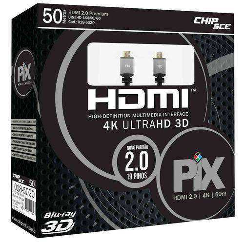 Cabo Hdmi 2.0 4k Ultra HD 3d 19 Pinos 50 Metros Pix 018-5020