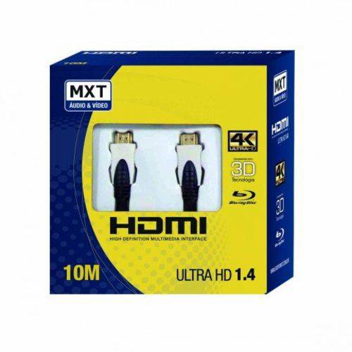 Cabo Hdmi 4K Ultra HD C/ Filtro 28awg Ouro 10 Metros - Mxt