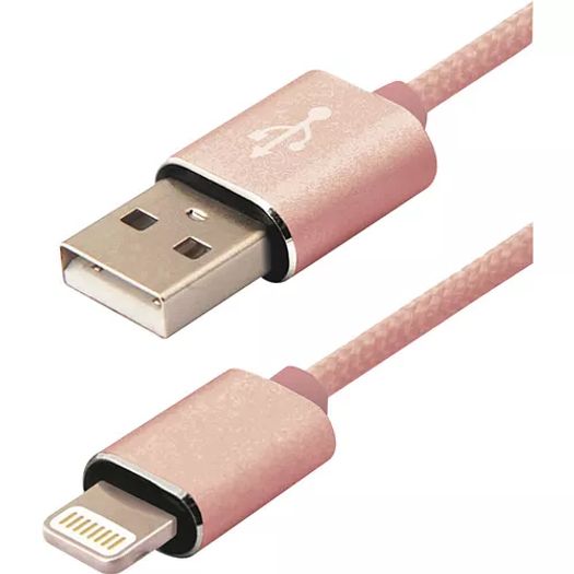 Cabo Lightning Nylon Premium Cable Rose 1,2m - Easy Mobile