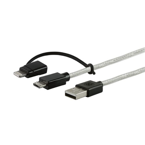 Cabo Micro USB General Electric Pro de 0,9m Ultra Resistente com Adaptador para Iphone Conector Lightning - GE