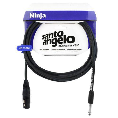 Cabo Microfone Santo Angelo 08711 Ninja Hg 10ft 3,05m Embo.p10 Xlr Preto