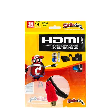 Cabo MINI HDMI para HDMI 1.4 Ultra HD 3D, 2 Metros - Cirilo Cabos