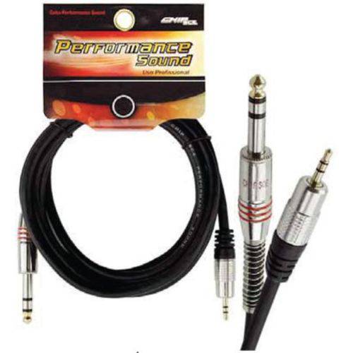Cabo P10 Stereo X P2 Stereo Profissional Ouro 2 Metros Chipsce