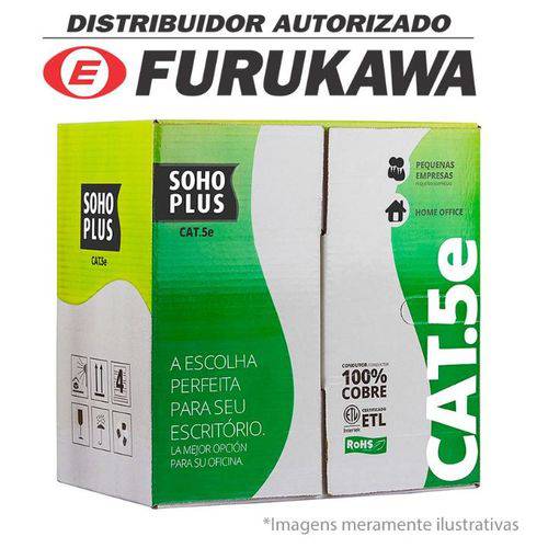 Cabo Rede Lan Cat 5e Utp Furukawa Soho Plus Azul 100% Cobre Caixa 305 Metros Rj45