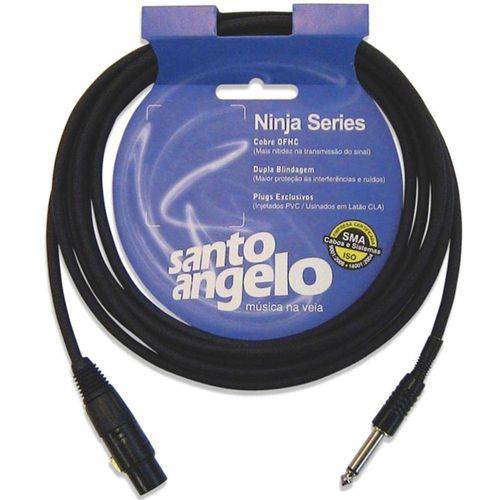 Cabo Santo Angelo Ninjahg 15ft de 4.57m para Microfone - Preto