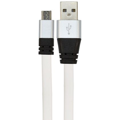 Cabo USB de Silicone Carregador e Dados Celular Micro USB Branco