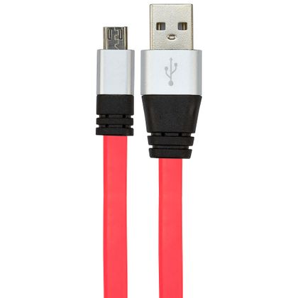 Cabo USB de Silicone Carregador e Dados Celular Micro USB Rosa