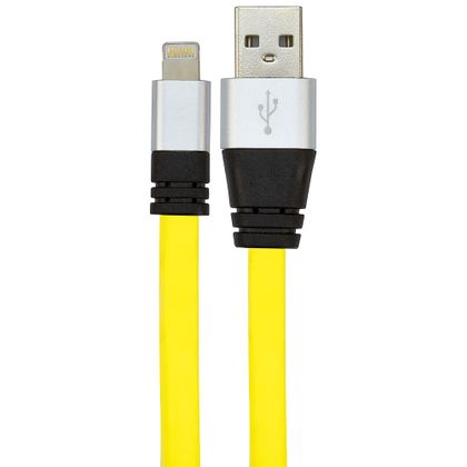 Cabo USB de Silicone Carregador e Dados para IPhone 5 e 6 Amarelo