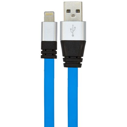 Cabo USB de Silicone Carregador e Dados para IPhone 5 e 6 Azul