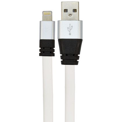 Cabo USB de Silicone Carregador e Dados para IPhone 5 e 6 Branco