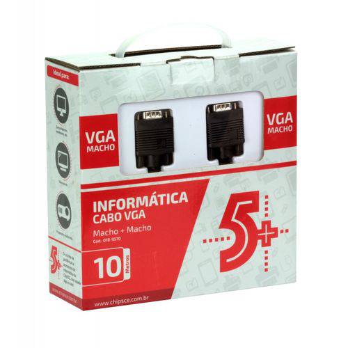 Cabo Vga para Vga 10 Metros com Filtro Preto 018-9570
