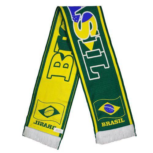 Cachecol Brasil Verde e Amarelo