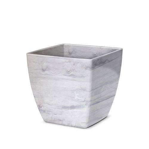 Cachepô Quadrado Nutriplan Elegance Branco Carrara 11x11 N1