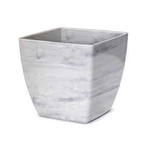 Cachepô Quadrado Nutriplan Elegance Branco Carrara 16X16 N4