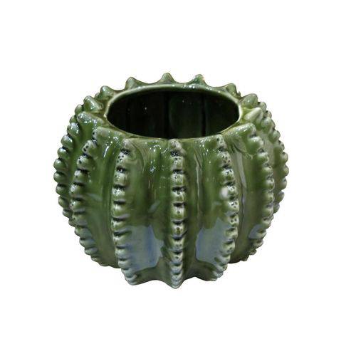 Cachepot Ceramica Barrel Cactus Verde