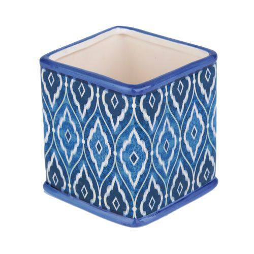 Cachepot Ceramica Squared Marrocan Blue Azul Peq