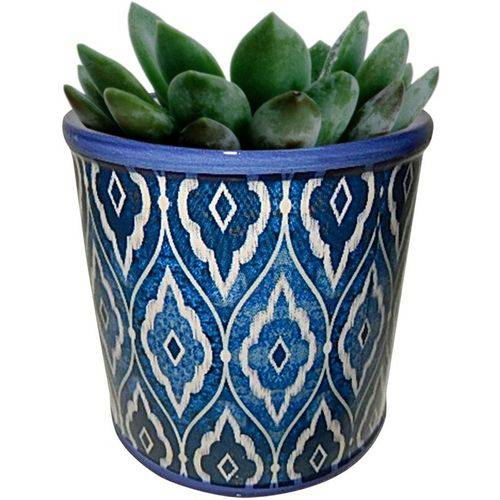 Cachepot de Cerâmica Azul Marroquino Pequeno Urban
