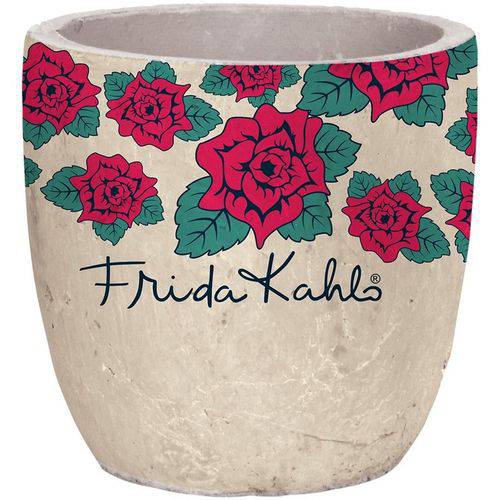 Cachepot de Cerâmica Branco Flores Frida Kahlo Urban