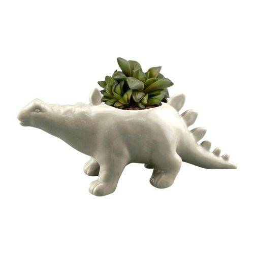 Cachepot de Cerâmica Branco Stegosaurus Urban
