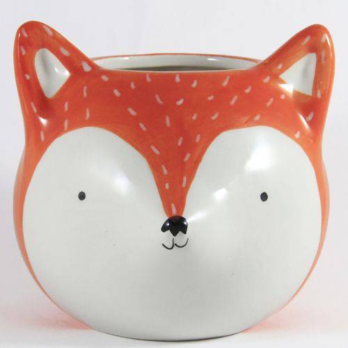 Cachepot de Cerâmica Vaso Decorativo Fox Laranja Urban