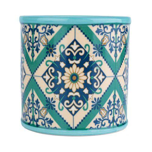 Cachepot Rounded Portuguese Tile Pequeno Verde
