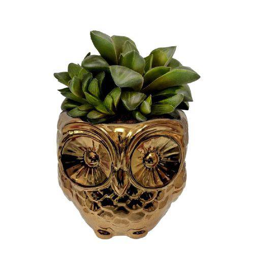 Cachepot, Vaso Decorativo de Cerâmica Little Owl Cobre Urban - H40487
