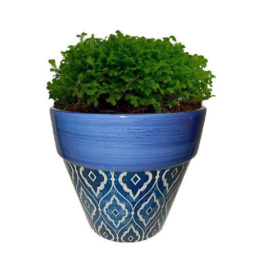 Cachepot, Vaso Decorativo de Cerâmica Marrocan Blue Cone Azul Urban - H40416