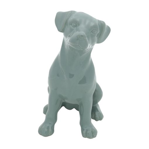 Cachorro Decorativo de Porcelana Cinza Urban
