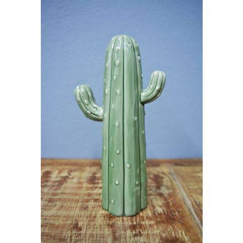 Cactus Decorativo em Cerâmica - Mini Candle - 19x10,5 Cm - Cor Verde - 41172