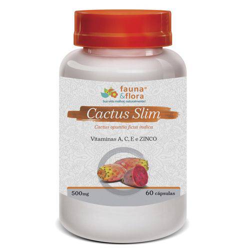 Cactus Slim Diurético com Vitaminas A, C, e E Zinco 500mg 60caps