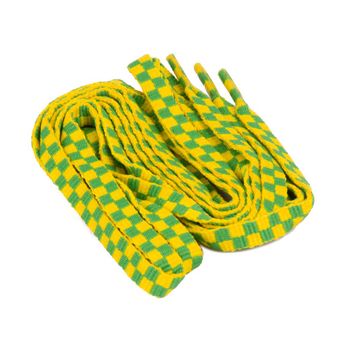 Cadarço Xadrez Shoe Lance Verde/Amarelo 120cm