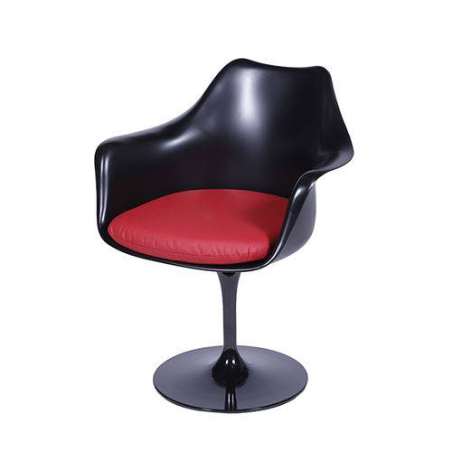 Cadeira 1130 Saarinen Preta com Assento Vermelho