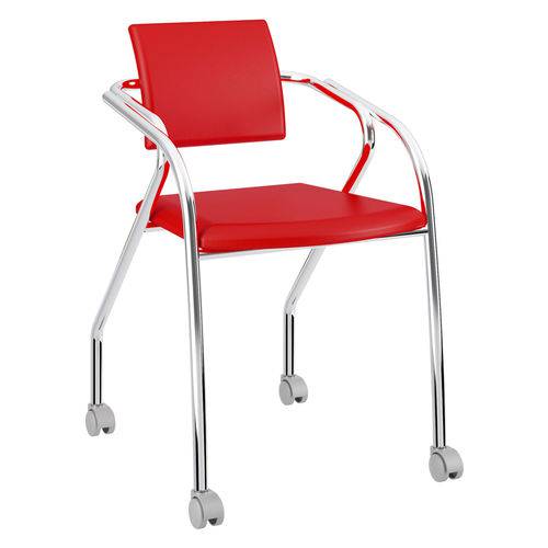 Cadeira 1713 Caixa com 1 Napa Móveis Carraro Vermelho