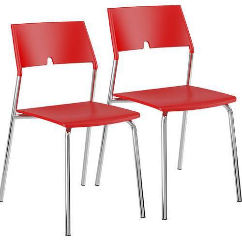 Cadeira-1711-Cromada-02 Unidades-Polipropileno-Vermelho-Carraro