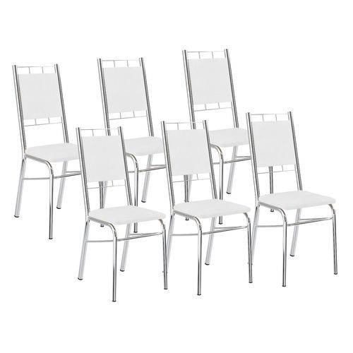 Cadeira 1724 Cromada 06 Unidades Branca Carraro