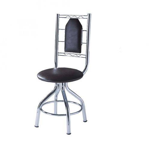 Cadeira Aço e Courino CA-950 Móveis Brastubo Cromado/Tabaco