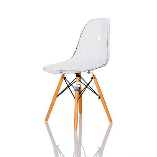 Cadeira Acrilica Charles Eames Wood - Design Transparente