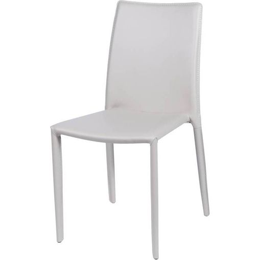 Cadeira Alba Bege Aço e Couro OR Design 4401